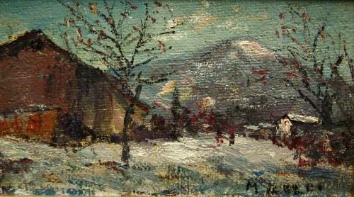  Neve a Nave- 18,6x32- Olio- Anni '60[0229]