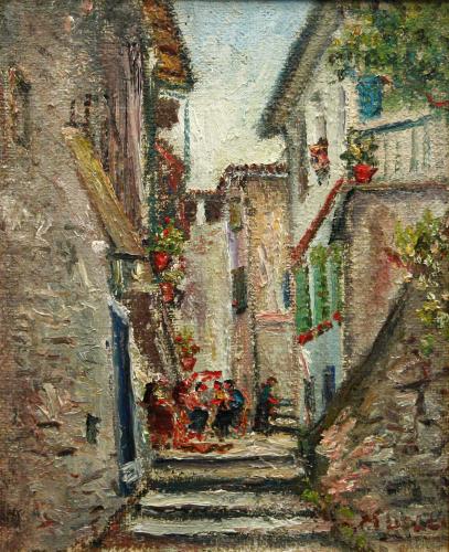  Chiacchiere estive- 46x37,5- Olio- Anni '60[0352]