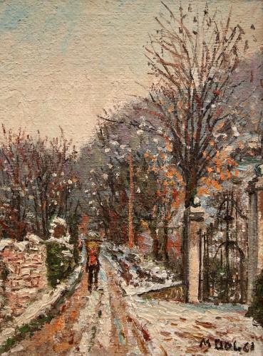 Nevicata- 40x30- Olio- Anni '80[0780]