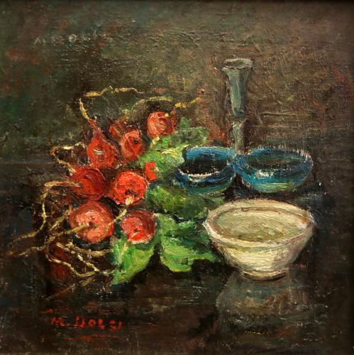 Rapanelli, saliera e scodella- 36x36- Olio- Anni '40[0809]