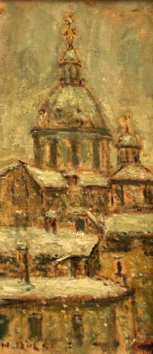 Neve di marzo- 57x27,5- Olio- Anni '60[0841]