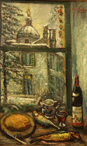 Aringhe d'inverno con barolo- 100x60- Olio- Anni '60[0865]