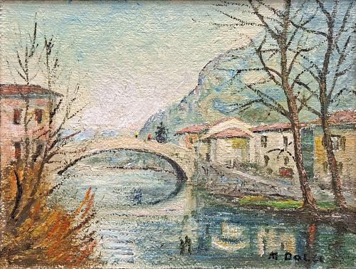 Il ponte di Inzino- 30x40- Olio- Anni '70[0897]