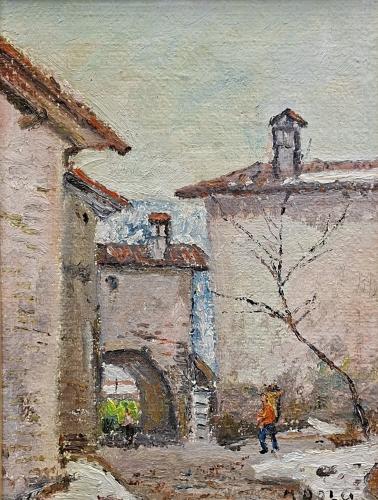 Inverno a Bione- 40x30- Olio- Anni '70[0898]